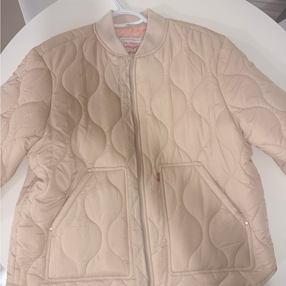 Levi's Quilted Bomber Jacket in Beige